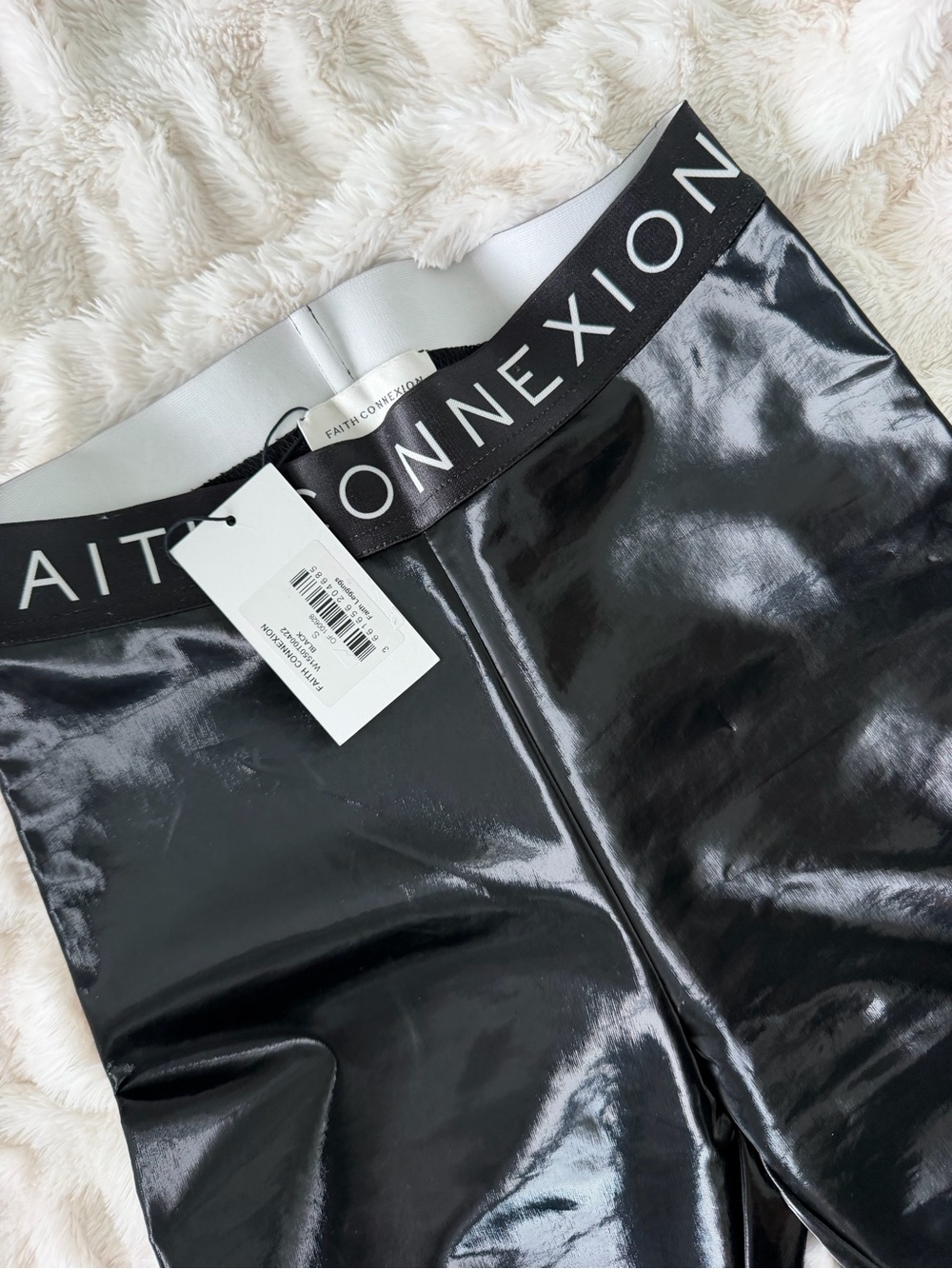 Faith Connexion Black Shiny Vinyl Leggings